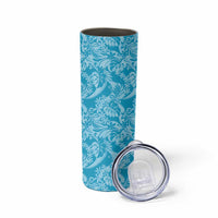 Tahiti Ninamu Tiare Floral Skinny Tumbler Monstera Palm Tropical Leaves LT01 - Polynesian Pride
