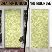 Tahiti Olive Tiare Floral Door Cover Monstera Palm Tropical Leaves - Polynesian Pride