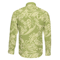 Tahiti Olive Tiare Floral Family Matching Short Sleeve Bodycon Dress and Hawaiian Shirt Monstera Palm Tropical Leaves LT01 - Polynesian Pride