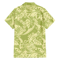 Tahiti Olive Tiare Floral Family Matching Tank Maxi Dress and Hawaiian Shirt Monstera Palm Tropical Leaves LT01 - Polynesian Pride