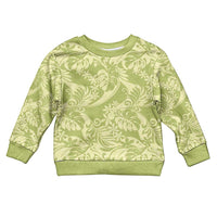 Tahiti Olive Tiare Floral Kid Ugly Christmas Sweater Monstera Palm Tropical Leaves LT01 Kid Olive - Polynesian Pride