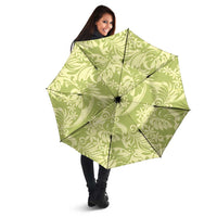 Tahiti Olive Tiare Floral Umbrella Monstera Palm Tropical Leaves LT01 - Polynesian Pride
