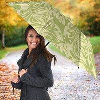 Tahiti Olive Tiare Floral Umbrella Monstera Palm Tropical Leaves LT01 - Polynesian Pride