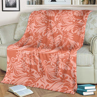 Tahiti Puatou Tiare Floral Blanket Monstera Palm Tropical Leaves LT01 - Polynesian Pride