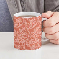 Tahiti Puatou Tiare Floral Ceramic Mug Monstera Palm Tropical Leaves LT01 - Polynesian Pride