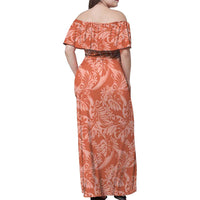 Tahiti Puatou Tiare Floral Family Matching Off Shoulder Maxi Dress and Hawaiian Shirt Monstera Palm Tropical Leaves LT01 - Polynesian Pride