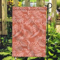 Tahiti Puatou Tiare Floral Garden Flag Monstera Palm Tropical Leaves LT01 Garden Flag Orange - Polynesian Pride