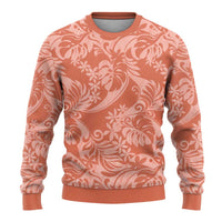 Tahiti Puatou Tiare Floral Ugly Christmas Sweater Monstera Palm Tropical Leaves - Polynesian Pride
