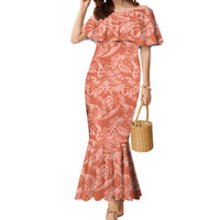 Tahiti Puatou Tiare Floral Mermaid Dress Monstera Palm Tropical Leaves - Polynesian Pride