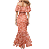 Tahiti Puatou Tiare Floral Mermaid Dress Monstera Palm Tropical Leaves - Polynesian Pride