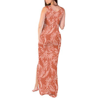 Tahiti Puatou Tiare Floral Tank Maxi Dress Monstera Palm Tropical Leaves - Polynesian Pride