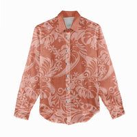 Tahiti Puatou Tiare Floral Women Casual Shirt Monstera Palm Tropical Leaves LT01 - Polynesian Pride