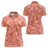 Tahiti Puatou Tiare Floral Women Polo Shirt Monstera Palm Tropical Leaves LT01 - Polynesian Pride