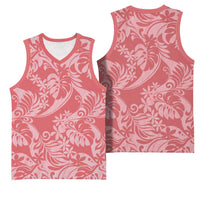 Tahiti Tarona Tiare Floral Basketball Jersey Monstera Palm Tropical Leaves - Polynesian Pride