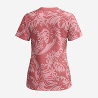 Tahiti Tarona Tiare Floral Scrub Top Monstera Palm Tropical Leaves - Polynesian Pride