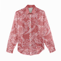Tahiti Tarona Tiare Floral Women Casual Shirt Monstera Palm Tropical Leaves LT01 - Polynesian Pride