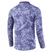 Tahiti Vareau Tiare Floral Button Sweatshirt Monstera Palm Tropical Leaves - Polynesian Pride