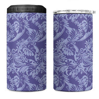 Tahiti Vareau Tiare Floral 4 in 1 Can Cooler Tumbler Monstera Palm Tropical Leaves LT01 One Size: 16 oz Purple - Polynesian Pride