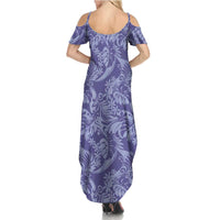 Tahiti Vareau Tiare Floral Family Matching Summer Maxi Dress and Hawaiian Shirt Monstera Palm Tropical Leaves LT01 - Polynesian Pride