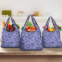 Tahiti Vareau Tiare Floral Grocery Bag Monstera Palm Tropical Leaves - Polynesian Pride