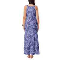 Tahiti Vareau Tiare Floral Tank Maxi Dress Monstera Palm Tropical Leaves - Polynesian Pride