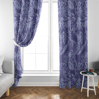 Tahiti Vareau Tiare Floral Window Curtain Monstera Palm Tropical Leaves - Polynesian Pride