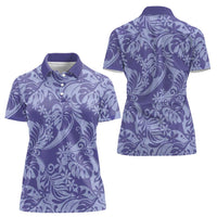 Tahiti Vareau Tiare Floral Women Polo Shirt Monstera Palm Tropical Leaves LT01 - Polynesian Pride