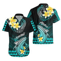 Hawaii Hawaiian Shirt Polynesian Shark with Kakau Turquoise Version LT01 - Polynesian Pride