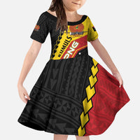 Custom PNG Family Matching Off The Shoulder Long Sleeve Dress and Hawaiian Shirt The Kumuls Are On A Roll LT01 Daughter's Dress Black - Polynesian Pride