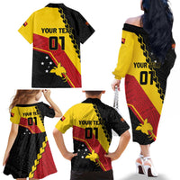 Custom PNG Family Matching Off The Shoulder Long Sleeve Dress and Hawaiian Shirt The Kumuls Are On A Roll LT01 - Polynesian Pride