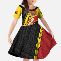Custom PNG Family Matching Off Shoulder Maxi Dress and Hawaiian Shirt The Kumuls Are On A Roll LT01 Daughter's Dress Black - Polynesian Pride
