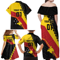Custom PNG Family Matching Off Shoulder Maxi Dress and Hawaiian Shirt The Kumuls Are On A Roll LT01 - Polynesian Pride