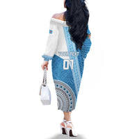 Custom Fiji Rugby Bati Family Matching Off The Shoulder Long Sleeve Dress and Hawaiian Shirt Tapa Pattern LT01 - Polynesian Pride