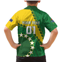 Custom Cook Islands Rugby Kukis Family Matching Mermaid Dress and Hawaiian Shirt Circle Stars LT01 - Polynesian Pride