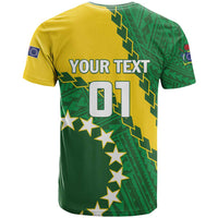 Custom Cook Islands Rugby Kukis T Shirt Circle Stars