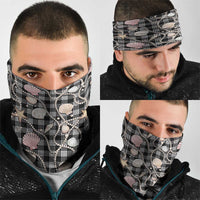 Hawaiian Ocean Seashells Neck Gaiter Black Palaka Pattern