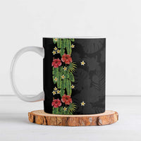 Hawaiian Hibiscus Plumeria Ceramic Mug Tropical Leaves