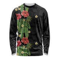 Hawaiian Hibiscus Plumeria Long Sleeve Shirt Tropical Leaves