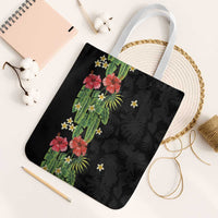 Hawaiian Hibiscus Plumeria Tote Bag Tropical Leaves