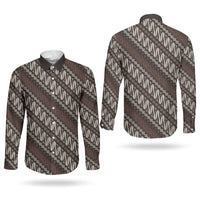 Yogyakarta Parang Batik Motifs Couples Matching Puletasi and Long Sleeve Button Shirt Indonesian Traditional Pattern LT01 - Polynesian Pride