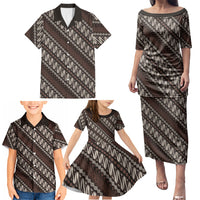 Yogyakarta Parang Batik Motifs Family Matching Puletasi and Hawaiian Shirt Indonesian Traditional Pattern LT01 - Polynesian Pride