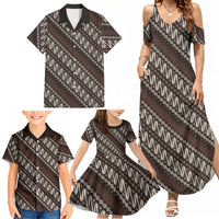 Yogyakarta Parang Batik Motifs Family Matching Summer Maxi Dress and Hawaiian Shirt Indonesian Traditional Pattern LT01 - Polynesian Pride