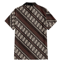 Yogyakarta Parang Batik Motifs Family Matching Summer Maxi Dress and Hawaiian Shirt Indonesian Traditional Pattern LT01 Dad's Shirt - Long Sleeve Brown - Polynesian Pride
