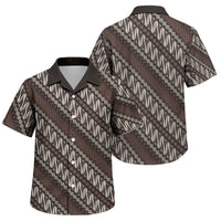 Yogyakarta Parang Batik Motifs Family Matching Summer Maxi Dress and Hawaiian Shirt Indonesian Traditional Pattern LT01 Son's Shirt Brown - Polynesian Pride