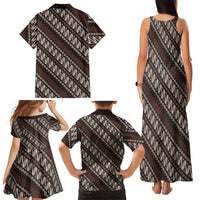 Yogyakarta Parang Batik Motifs Family Matching Tank Maxi Dress and Hawaiian Shirt Indonesian Traditional Pattern LT01 - Polynesian Pride