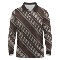 Yogyakarta Parang Batik Motifs Long Sleeve Polo Shirt Indonesian Traditional Pattern