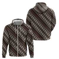 Yogyakarta Parang Batik Motifs Zip Hoodie Indonesian Traditional Pattern