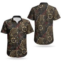 Batik Sekar Jagad Couples Matching Puletasi and Hawaiian Shirt Indonesian Traditional Pattern LT01 - Polynesian Pride