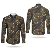 Batik Sekar Jagad Couples Matching Puletasi and Long Sleeve Button Shirt Indonesian Traditional Pattern LT01 - Polynesian Pride