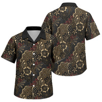 Batik Sekar Jagad Family Matching Long Sleeve Bodycon Dress and Hawaiian Shirt Indonesian Traditional Pattern LT01 Son's Shirt Black - Polynesian Pride